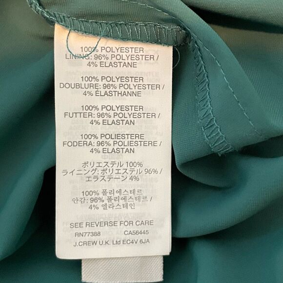 J. Crew Striped Eyelet Cocktail Dress Green Lace Fit & Flare V-Neck Sz 2 - Picture 7 of 8